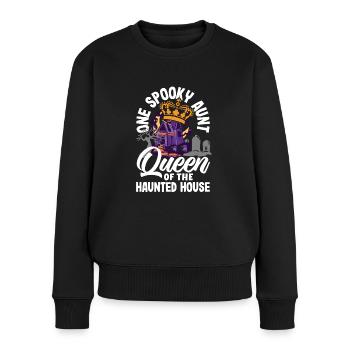 One Spooky Aunt Retro Halloween Costume - Frauen Premium Bio Pullover - Schwarz - Vorne - Julia (174cm)