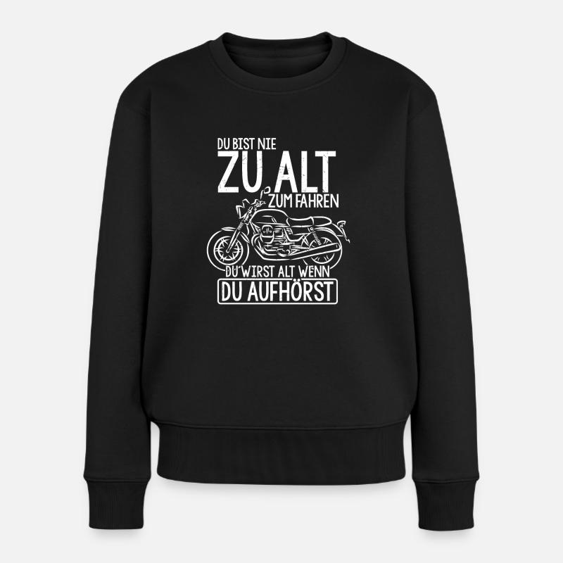 Motorradfahrer Biker Motorrad Geschenk Ruhestand R - Frauen Premium Bio Pullover - Schwarz