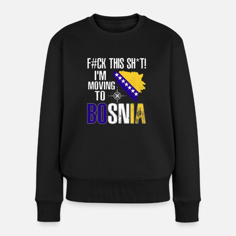 Bosnie-Herzégovine Drapeau Bosnie - Pull Premium bio Femme - noir