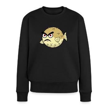 Poisson-globe maléfique - Pull Premium bio Femme - noir - Devant - Julia (174cm)