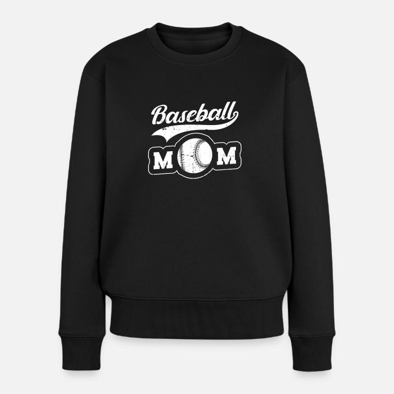 Baseball Mutter Baseball Mom - Frauen Premium Bio Pullover - Schwarz