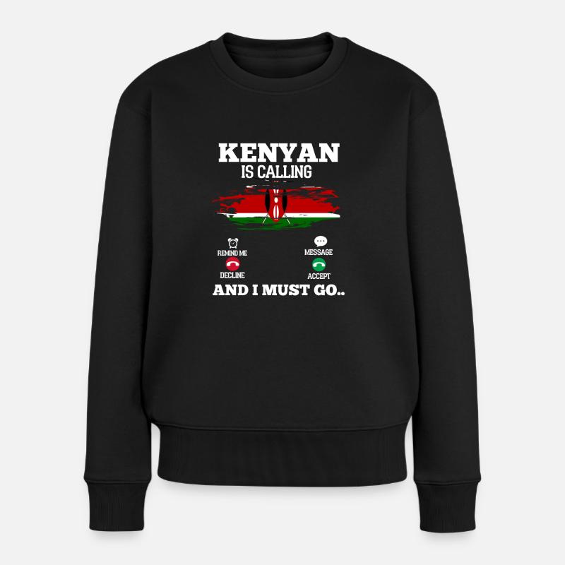 Kenia - Frauen Premium Bio Pullover - Schwarz