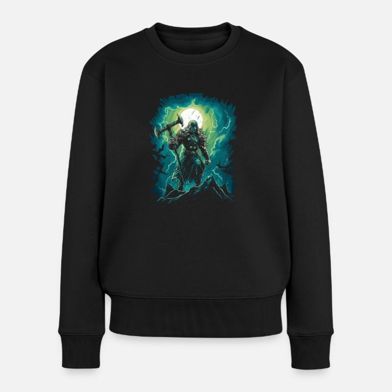 Der Gott des Donners auf deinem Halloween Thor - Frauen Premium Bio Pullover - Schwarz