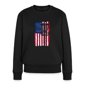 Disc Golf USA Flag American Folf Frolf Hommes Femmes - Pull Premium bio Femme - noir - Devant - Julia (174cm)