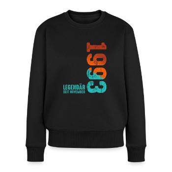 Vintage 1993 Since November 1993 Year 1993 Retro - Frauen Premium Bio Pullover - Schwarz - Vorne - Julia (174cm)
