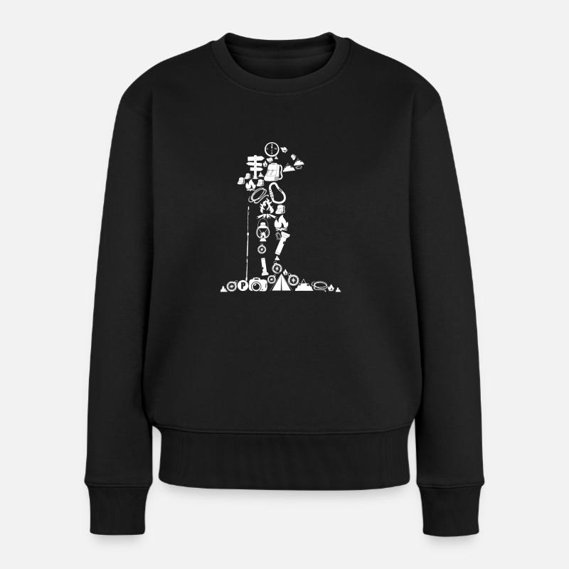 Trekking Randonneurs Randonnées Backpackers - Pull Premium bio Femme - noir