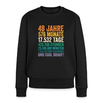 48 Jahre Achtundvierzigster Geburtstag - Frauen Premium Bio Pullover - Schwarz - Vorne - Julia (174cm)