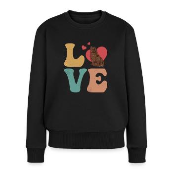 Chocolate Lab Hund Chocolate Labrador Retriever - Frauen Premium Bio Pullover - Schwarz - Vorne - Julia (174cm)