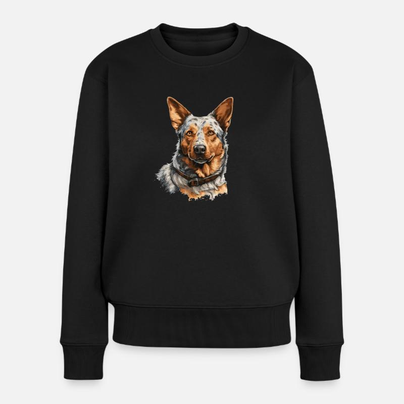 Hund Australian Cattle Dog - Frauen Premium Bio Pullover - Schwarz