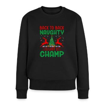 Christmas List Evil List Santa Claus - Women's Premium Organic Jumper - black - Front - Julia (174cm)