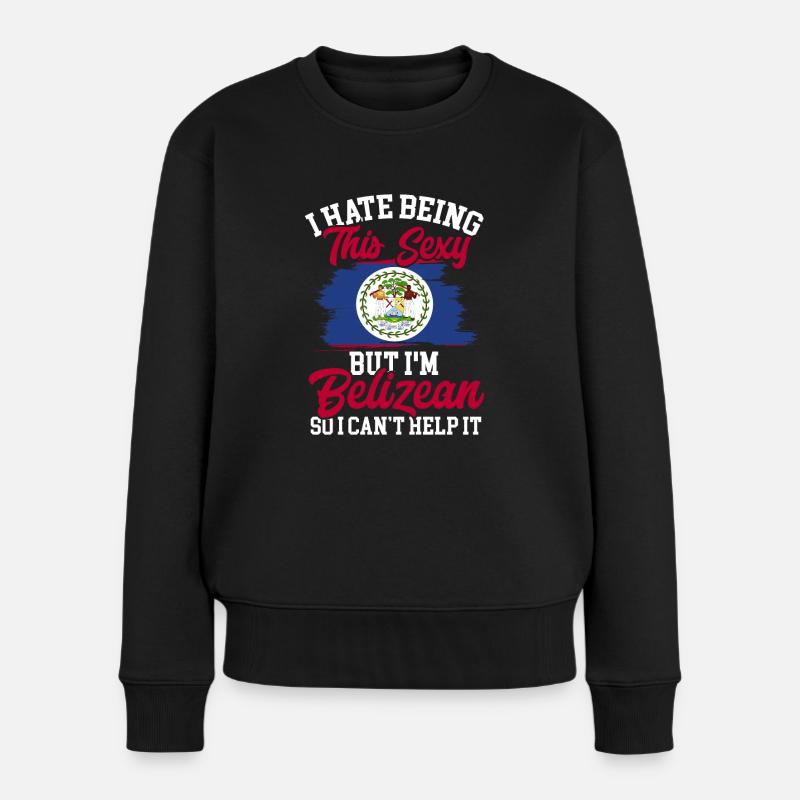 Belize Flagge Belizer - Frauen Premium Bio Pullover - Schwarz