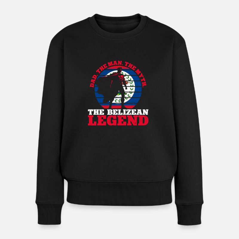 Belize Flagge Belizer - Frauen Premium Bio Pullover - Schwarz