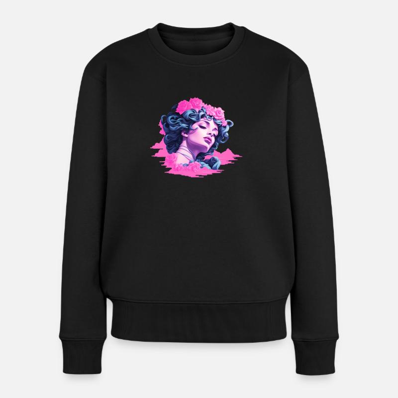 Vaporwave Aesthetics Frau - Frauen Premium Bio Pullover - Schwarz