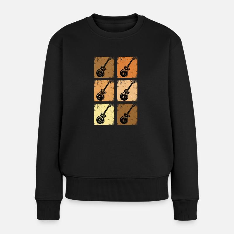 Gitarren Zubehör E-Gitarren-Saiten E Gitarren - Frauen Premium Bio Pullover - Schwarz