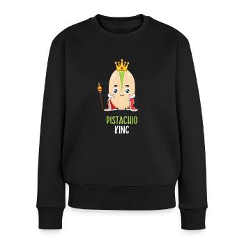 Pistache Pistache Nourriture Noël - Pull Premium bio Femme - noir - Devant - Julia (174cm)