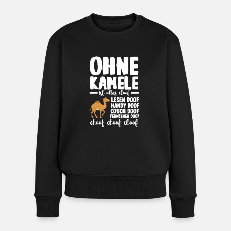 Kamel - Frauen Premium Bio Pullover - Schwarz
