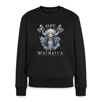Walhalla Erbe Geschenk für Wikinger Fans - Frauen Premium Bio Pullover - Schwarz - Vorne - Julia (174cm)