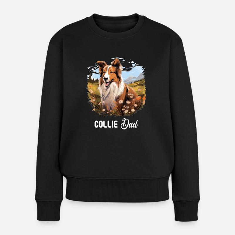 Hund Collie - Frauen Premium Bio Pullover - Schwarz