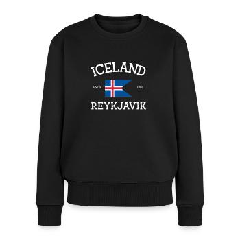 Islande - Pull Premium bio Femme - noir - Devant - Julia (174cm)