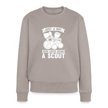 Pfadfinder - Frauen Premium Bio Pullover - Taupe - Vorne - Julia (174cm)