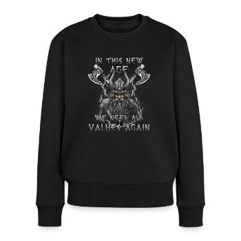 Walhalla Erbe Geschenk einer Kriegerkultur - Frauen Premium Bio Pullover - Schwarz - Vorne - Julia (174cm)