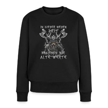 Walhalla Erbe Geschenk für Odin-Fans - Frauen Premium Bio Pullover - Schwarz - Vorne - Julia (174cm)
