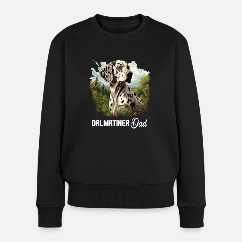 Hund Dalmatiner - Frauen Premium Bio Pullover - Schwarz