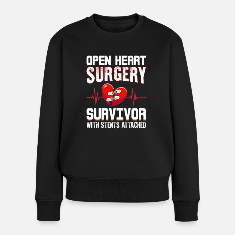 Angioplastie-Patient - Frauen Premium Bio Pullover - Schwarz