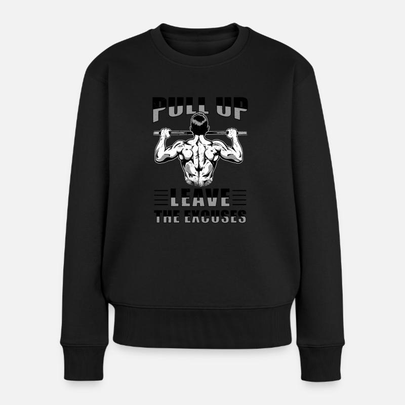 Fitness Workout Training Übung Klimmzug - Frauen Premium Bio Pullover - Schwarz