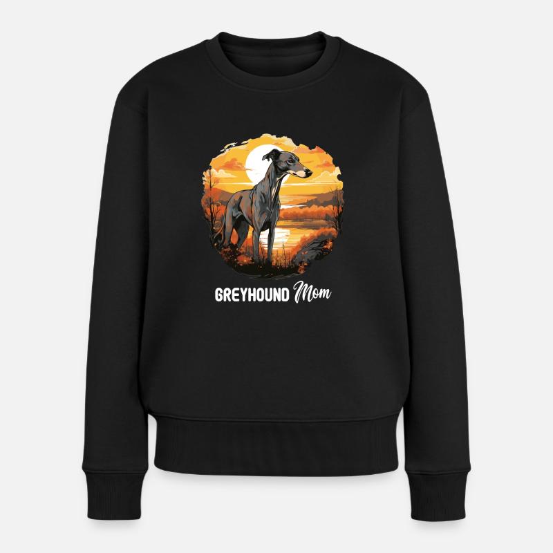 Hund Greyhound - Frauen Premium Bio Pullover - Schwarz