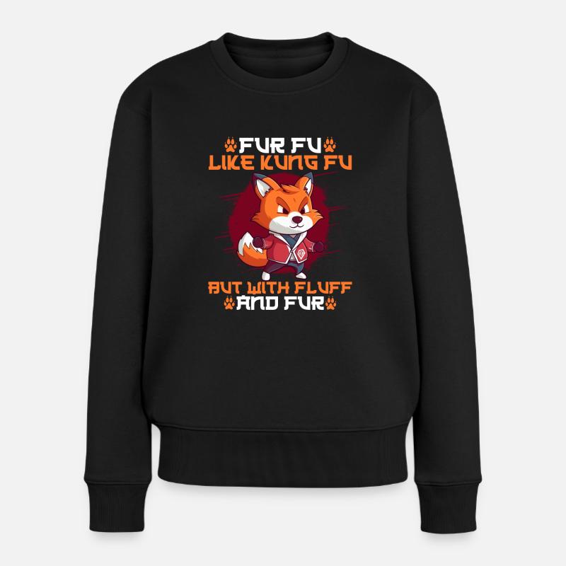 Furry Fandom Fursona Fuchs - Frauen Premium Bio Pullover - Schwarz