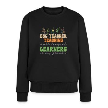 Teacher English Second Language Foreign Language - Women's Premium Organic Jumper - black - Front - Julia (174cm)