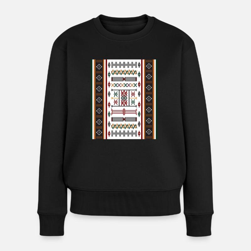 AMAZIGH BERBERSYMBOL MZABE TEPPICH - Frauen Premium Bio Pullover - Schwarz
