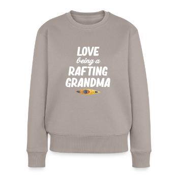 J’adore être une grand-mère qui fait du rafting, - Pull Premium bio Femme - taupe - Devant - Julia (174cm)
