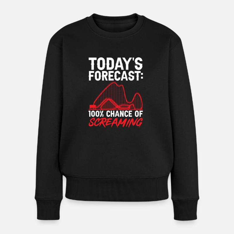 Achterbahn Rollercoaster Freizeitpark - Frauen Premium Bio Pullover - Schwarz