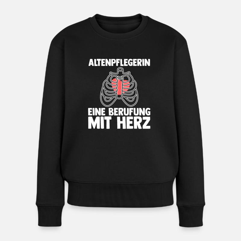 Pflege Pflegekraft AltenPflegerinin - Frauen Premium Bio Pullover - Schwarz