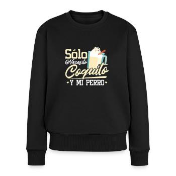Puerto Rico Puerto-ricanischer Eierlikör - Frauen Premium Bio Pullover - Schwarz - Vorne - Julia (174cm)