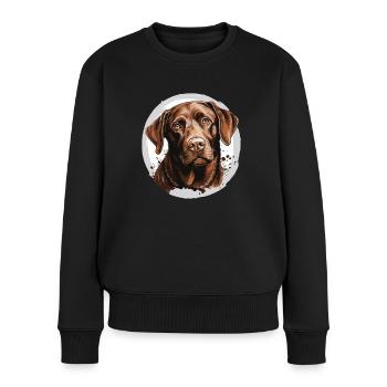 Labrador - Frauen Premium Bio Pullover - Schwarz - Vorne - Julia (174cm)