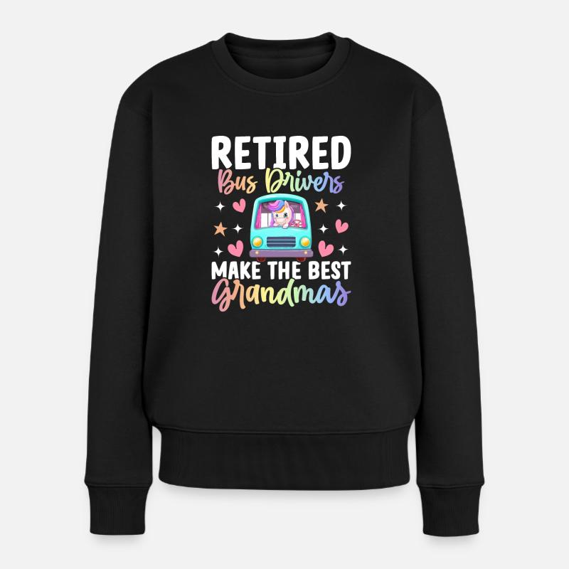 Busfahrer Oma - Frauen Premium Bio Pullover - Schwarz