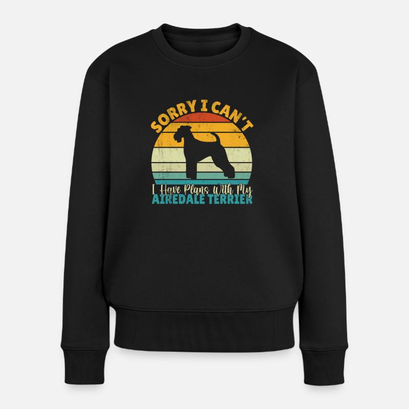 Airedale Terrier Gifts - Frauen Premium Bio Pullover - Schwarz