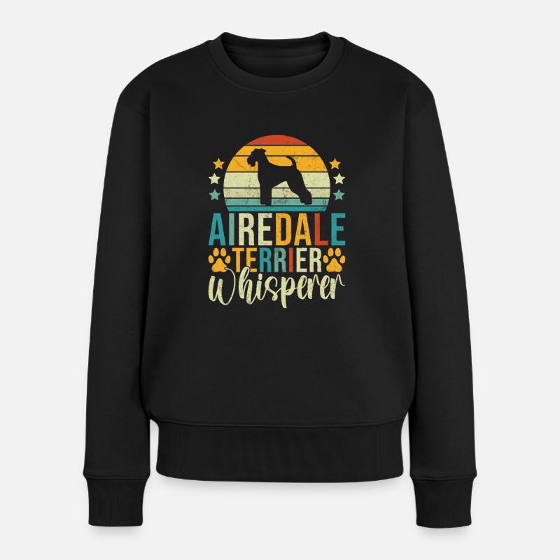 Airedale Terrier Gifts - Frauen Premium Bio Pullover - Schwarz
