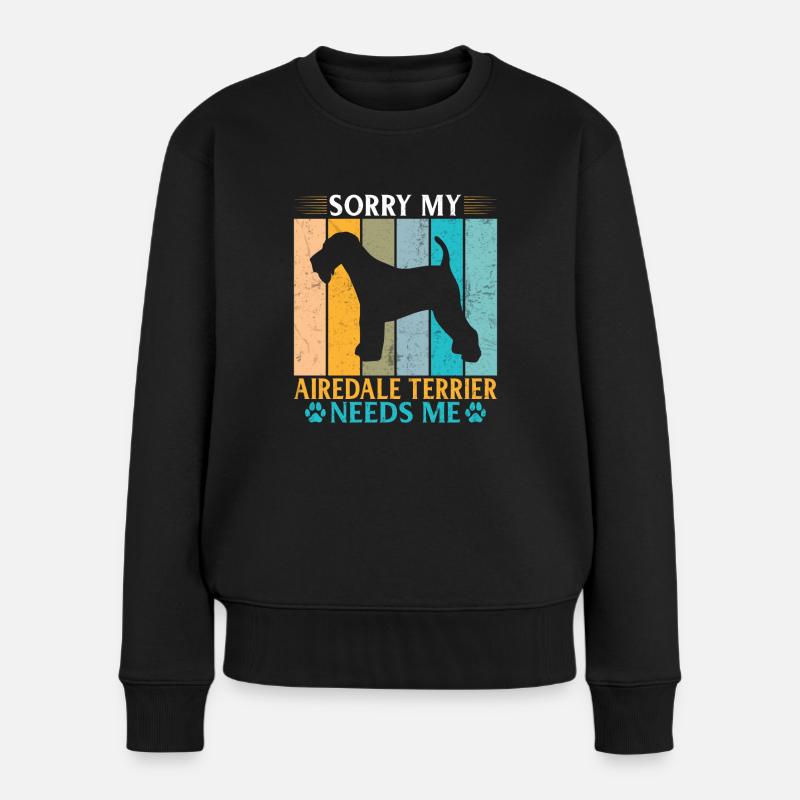 Airedale Terrier Gifts - Frauen Premium Bio Pullover - Schwarz