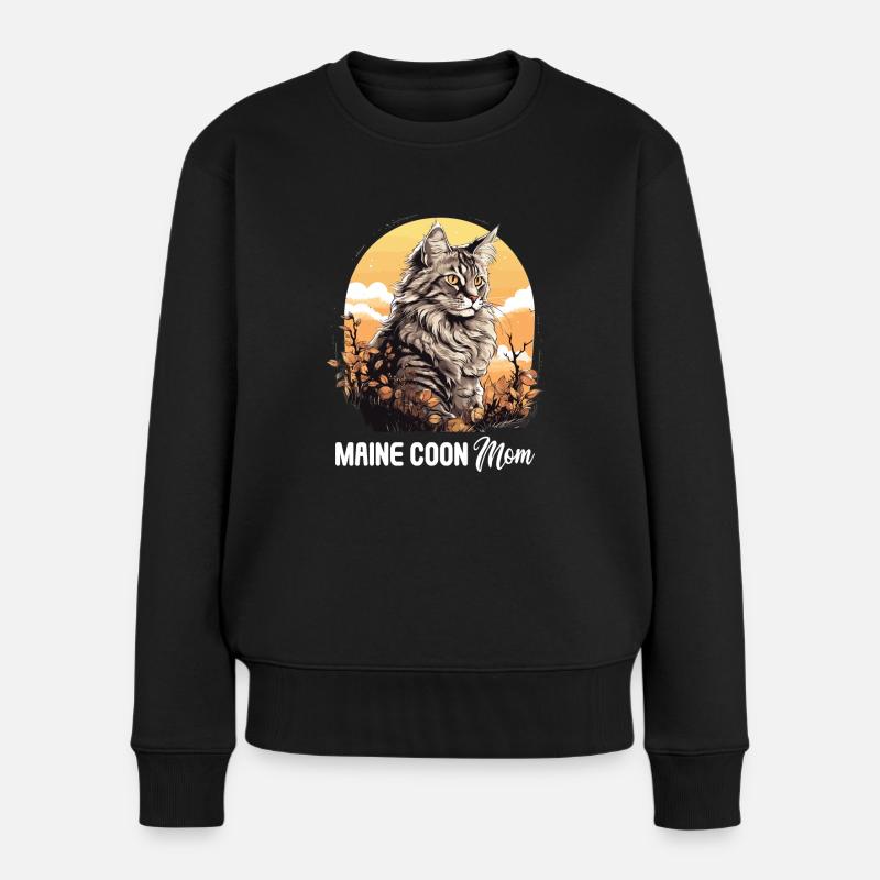 Maine coon - Pull Premium bio Femme - noir