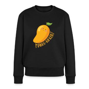 Mango Frucht Mango - Frauen Premium Bio Pullover - Schwarz - Vorne - Julia (174cm)