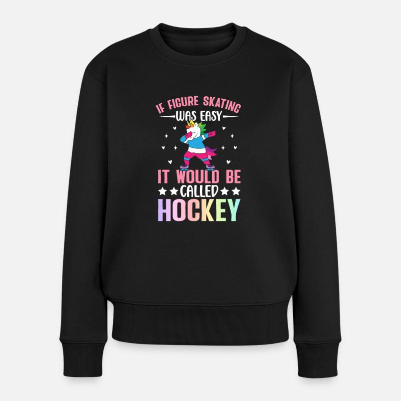 Eiskunstläuferin Schlittschuhlaufen - Frauen Premium Bio Pullover - Schwarz