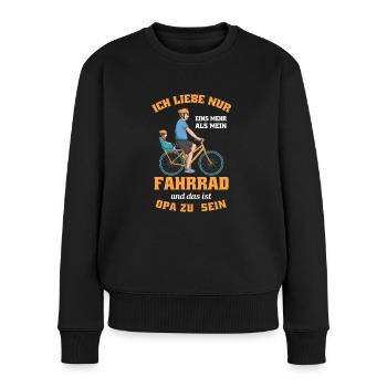 Fahrrad Opa Großvater Opi Enkelkind Enkel Opa - Frauen Premium Bio Pullover - Schwarz - Vorne - Julia (174cm)