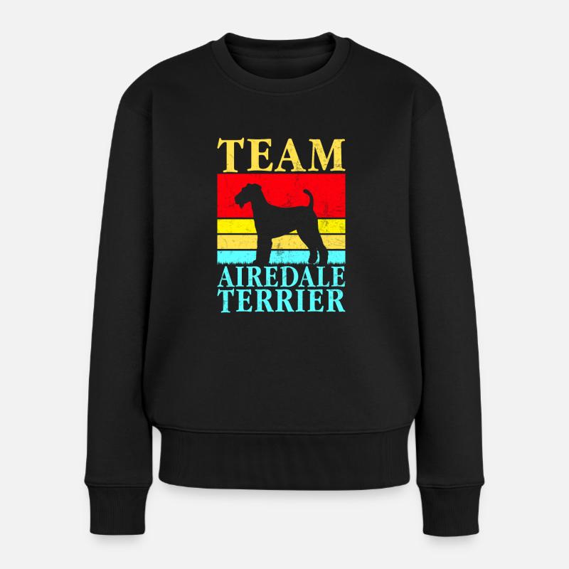 Airedale Terrier Gifts - Frauen Premium Bio Pullover - Schwarz