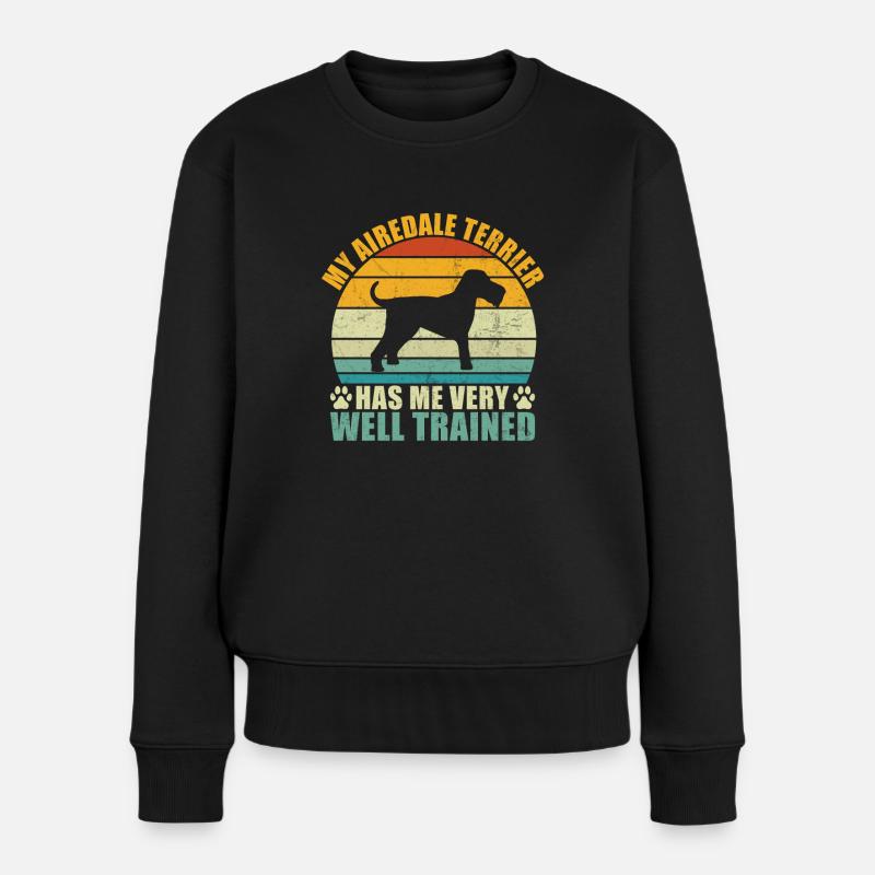 Airedale Terrier Gifts - Frauen Premium Bio Pullover - Schwarz
