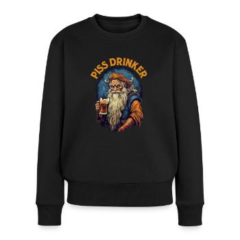 Piss Drinker 39 - Frauen Premium Bio Pullover - Schwarz - Vorne - Julia (174cm)