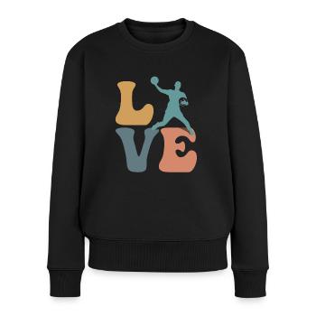Équipe de ballon-chasseur - Pull Premium bio Femme - noir - Devant - Julia (174cm)
